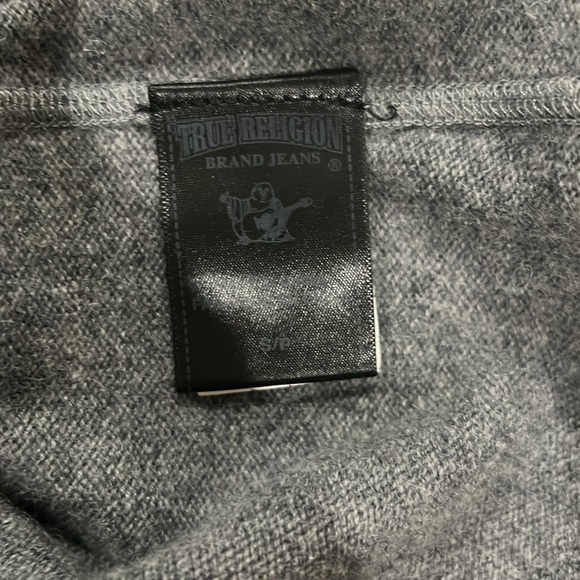 True Religion Jeans Gray Cashmere Sweater Top - Picture 4 of 5